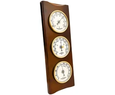 Mirtop Retro sieninė orų stotelė 36 cm: barometras, termometras, higrometras medinė