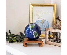 Mova Globes Gaublys MOVA 12 cm, palydovinis Žemės vaizdas su auksiniu žemėlapiu