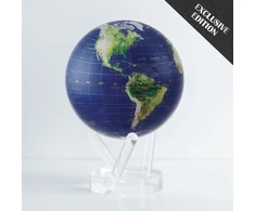 Mova Globes Gaublys MOVA 12 cm, palydovinis Žemės vaizdas su auksiniu žemėlapiu