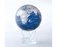 Mova Globes Savaime besisukantis gaublys MOVA 12 cm, mėlynas su sidabriniais žemynais
