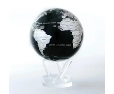 Mova Globes Savaime besisukantis gaublys MOVA 12 cm, juodas su sidabriniais žemynais