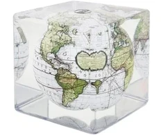 Mova Globes Savaime besisukantis gaublys-kubas MOVA 12,7 cm, antikinis baltas