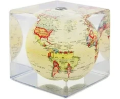 Mova Globes Savaime besisukantis gaublys-kubas MOVA 12,7 cm, politinis antikinis