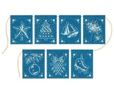 MP Studia Kryželių rinkinys girliandai „Nėrinių stebuklas“, 7 vėliavėlės, 11×8 cm