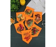 MP Studia Kryželių rinkinys „Rudeniška oranžinė girlianda“, 7 vėliavėlės, 10×7 cm