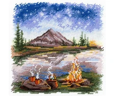 MP Studia Kryželių siuvinėjimo rinkinys „Po žvaigždėtu dangumi“ 16x16 cm