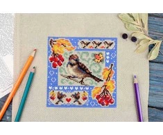 MP Studia Kryželių siuvinėjimo rinkinys „Mini sampler: Rudens kompozicija“, 13×13 cm