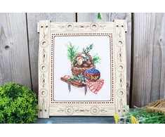 MP Studia Kryželiu siuvinėjimo rinkinys „Grybų sezonas“, 13×11 cm, žavinga dovana