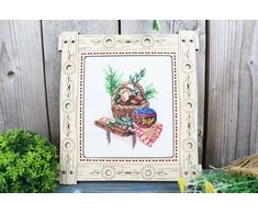 MP Studia Kryželiu siuvinėjimo rinkinys „Grybų sezonas“, 13×11 cm, žavinga dovana