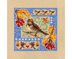 MP Studia Kryželių siuvinėjimo rinkinys „Mini sampler: Rudens kompozicija“, 13×13 cm