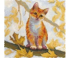 MP Studia Kryželiu siuvinėjimo rinkinys „Pūkuota ryža katė“ 19x19 cm SNV-908