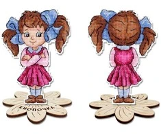 MP Studia Kryželiu siuvinėjimo rinkinys „Miela mergaitė“ 12x9 cm SR-1307