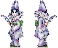 MP Studia Kryželiu siuvinėjimo rinkinys „Pierrot“ – 17×8 cm, žavingas mini dizainas