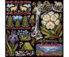 MP Studia Kryželiu siuvinėjimo rinkinys „Prieblanda kalnuose“ 19x19 cm, 16 ct juoda kanva