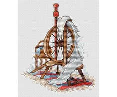 MP Studia Kryželių siuvinėjimo rinkinys „Verpimo ratelis“ 13×11 cm – pradedantiesiems