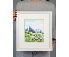 MP Studia Kryželių siuvinėjimo rinkinys „Alpinės pievos“ 20x16 cm SNV-935