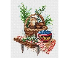 MP Studia Kryželiu siuvinėjimo rinkinys „Grybų sezonas“, 13×11 cm, žavinga dovana