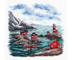 MP Studia Kryželiu siuvinėjimo rinkinys „Skandinaviška pakrantė“ 16x16 cm