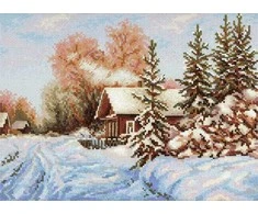 MP Studia Kryželių siuvinėjimo rinkinys „Kaimo gatvė“ 22×28 cm – namų dekorui