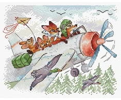 MP Studia Kryželiu siuvinėjimo rinkinys „Skriskime į pietus“ 15×20 cm, 14 ct, 25 spalvų