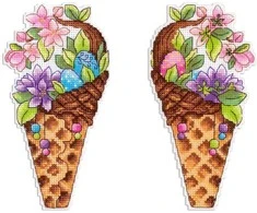 MP Studia Kryželiu siuvinėjimo rinkinys „Pavasario skonis“, 17×9 cm – pradedantiesiems