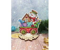 MP Studia Mini siuvinėjimo kryželiu rinkinys „Laimė ant ratų“, 10×9 cm