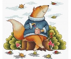 MP Studia Rinkinys siuvinėjimui kryželiu „Rudens poilsis“ 18x19 cm paveikslas