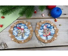 MP Studia Siuvinėjimas kryželiu ant medžio „Užšalusi upė“ 11×12 cm
