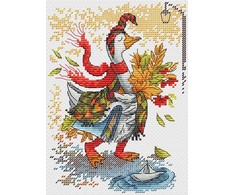 MP Studia Siuvinėjimo kryželiu rinkinys „Rudens pasivaikščiojimas“ 18x13 cm SM-795