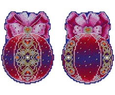 MP Studia Siuvinėjimo kryželiu rinkinys „Širdies magija“ – kalėdinis burbulas 12×9 cm