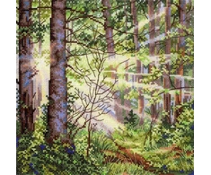 MP Studia Siuvinėjimo kryželiu rinkinys „Saulėtas miškas“, 20x20 cm peizažas