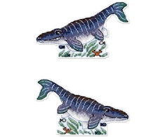 MP Studia Siuvinėjimo kryželiu rinkinys „Dinozaurai. Mozazauras“ 8x12 cm