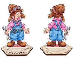MP Studia Siuvinėjimo kryželiu rinkinys „Mechanikas 2“ 13x8 cm SR-1303