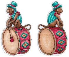 MP Studia Siuvinėjimo kryželiu rinkinys „Cirko muzikantas“, 16×9 cm