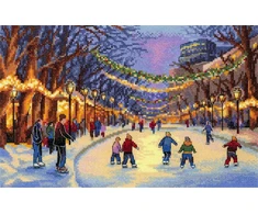 MP Studia Siuvinėjimo kryželiu rinkinys „Naujametė čiuožykla“ 17x25 cm