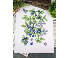 MP Studia Siuvinėjimo kryželiu rinkinys „Mėlynės“ 28x20 cm, 16 ct drobė