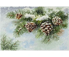 MP Studia Siuvinėjimo kryželiu rinkinys „Apsnigta šaka“ 18×26 cm