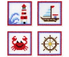 MP Studia Siuvinėjimo kryželiu rinkinys „Jūros šauksmas“ 4 paveikslai 10,6 cm
