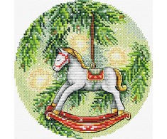 MP Studia Siuvinėjimo kryželiu rinkinys „Naujųjų metų žirgas“ 16×16 cm