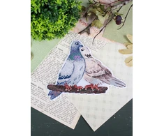 MP Studia Siuvinėjimo kryželiu rinkinys „Balandžiai“ ant plastiko, 10x14 cm