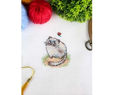 MP Studia Siuvinėjimo rinkinys kryželiu „Gudrus katinas“ 8x7 cm
