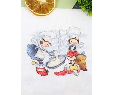 MP Studia Siuvinėjimo rinkinys kryželiu „Pirmas blynas“ 10x12 cm