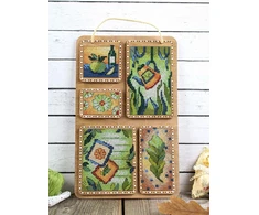 MP Studia Vasariškas koliažas – kryželiu siuvinėjimo rinkinys ant medžio 26×17 cm