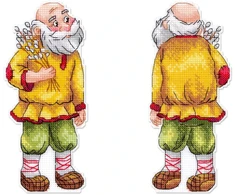 MP Studia Velykinis kryželiu siuvinėjimo rinkinys „Senelis su verba“ 16×7 cm