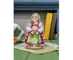 MP Studia Velykinis siuvinėjimo rinkinys „Močiutė su pyragu“ 16×10 cm