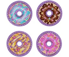 MP Studia Žaismingas kryželiu siuvinėjimo rinkinys „Spurgos, ženkliukai, magnetai“ 6×6 cm
