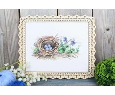 MP Studia Žavingas siuvinėjimo rinkinys kryželiu „Miško pakraštyje“, 12×20 cm