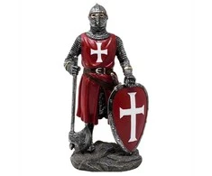 Mysticallstm Mayer Chess Templierių riterio statulėlė 18,5 cm – polirezinas, rankomis dažyta