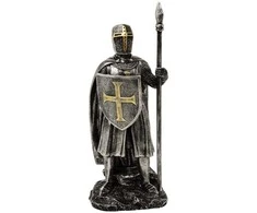 Mysticallstm Mayer Chess Viduramžių riterio figūrėlė su ietimi, 20 cm, polirezinas, rankomis tapyta