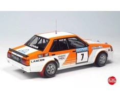 Nunu Beemax Mitsubishi Lancer Turbo 1982 1000 ežerų ralis 1/24 plastikinis rinkinys NuNu